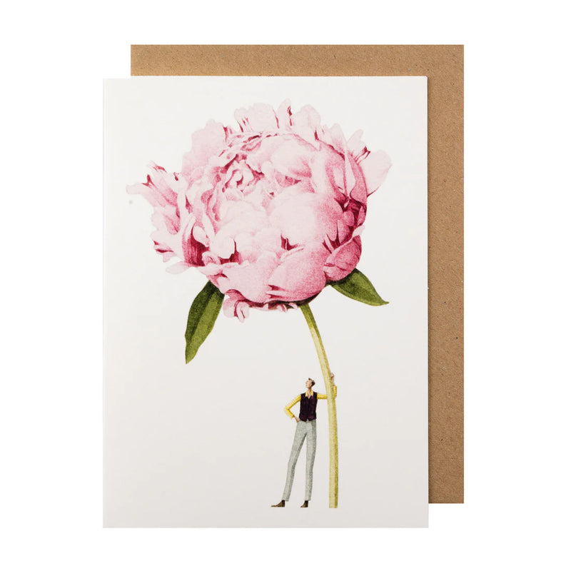 Laura Stoddart Pink Peony Greetings Card
