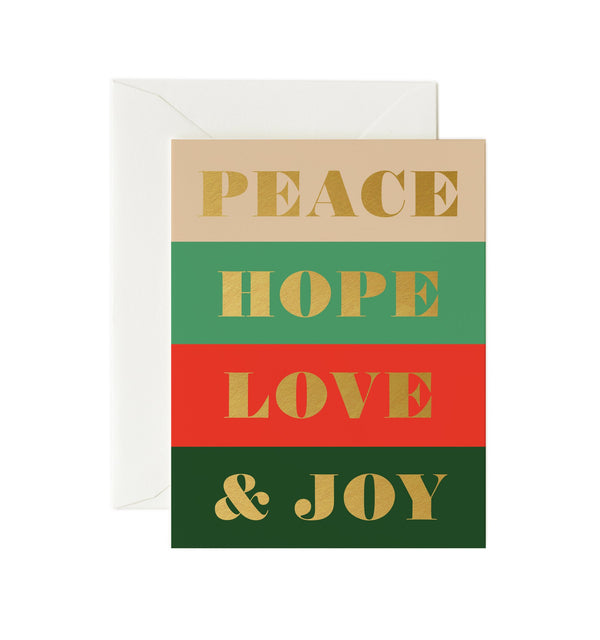 Rifle Paper Co Peace Hope Love & Joy Card