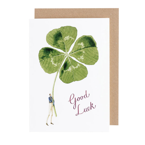 Laura Stoddart Good Luck Clover Greetings Card
