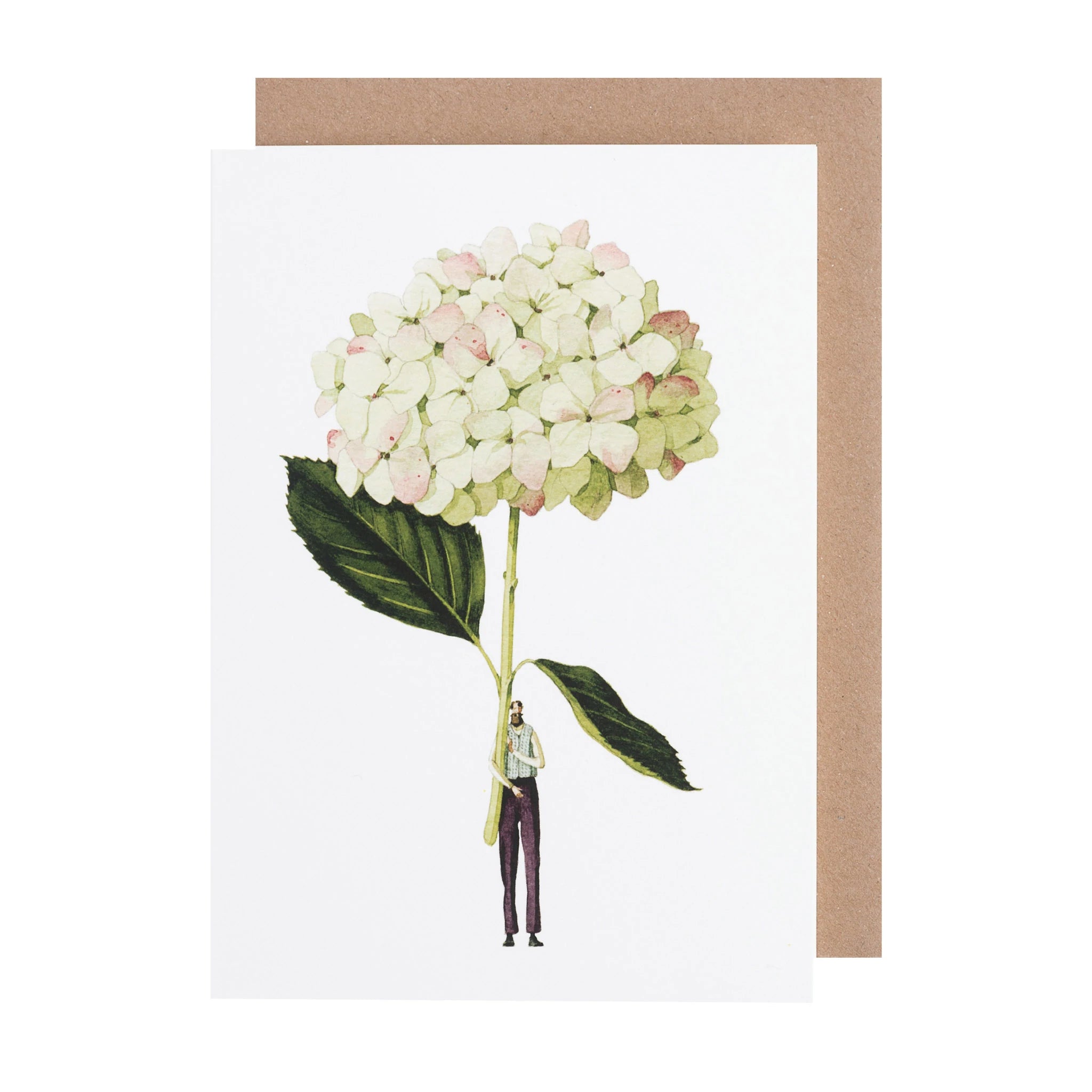 Laura Stoddart Green Hydrangea Greetings Card