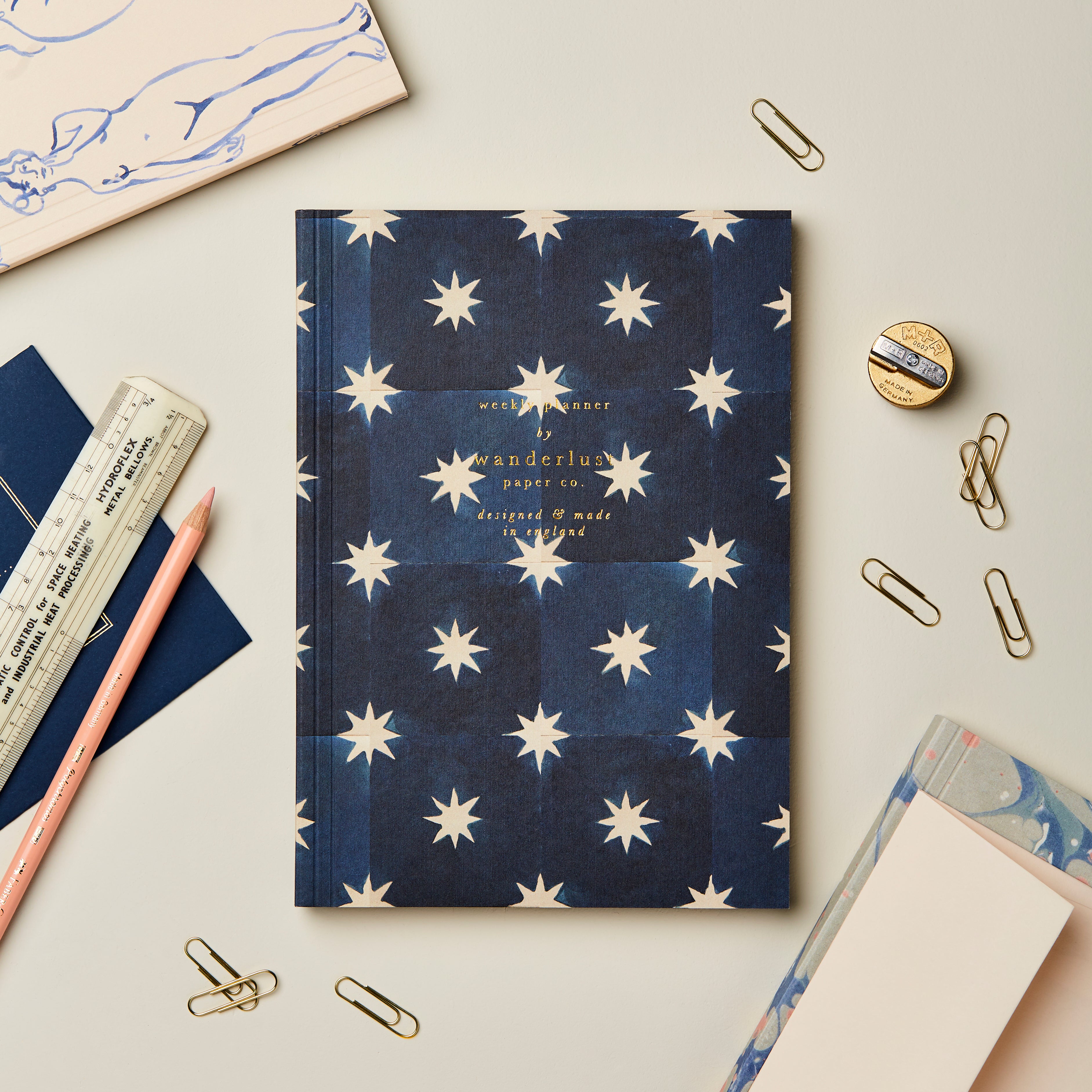 Wanderlust Navy Star Weekly Planner