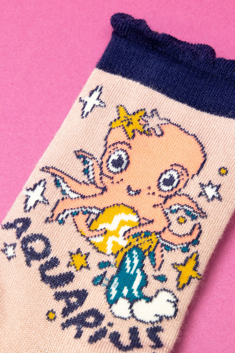 Powder Aquarius Zodiac Ankle Sock