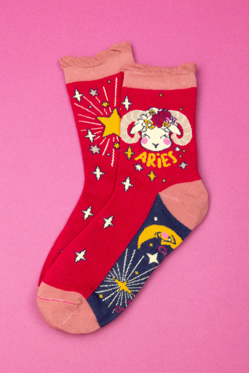 Power Aries Zodiac Ankle Sock