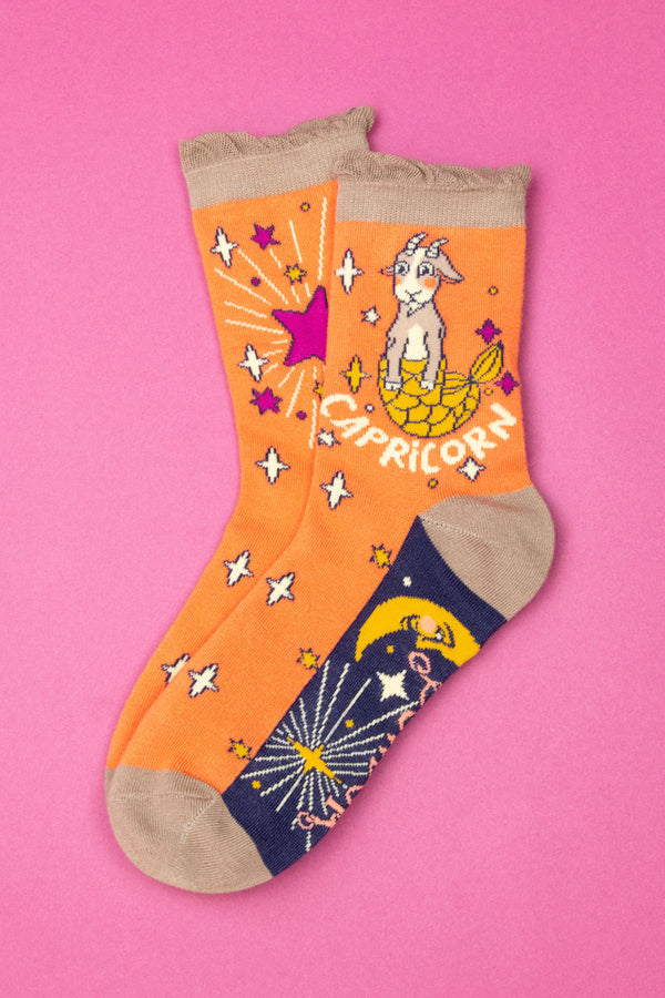 Powder Capricorn Zodiac Ankle Sock