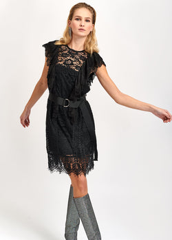 Essentiel Antwerp Vamos black lace mini dress