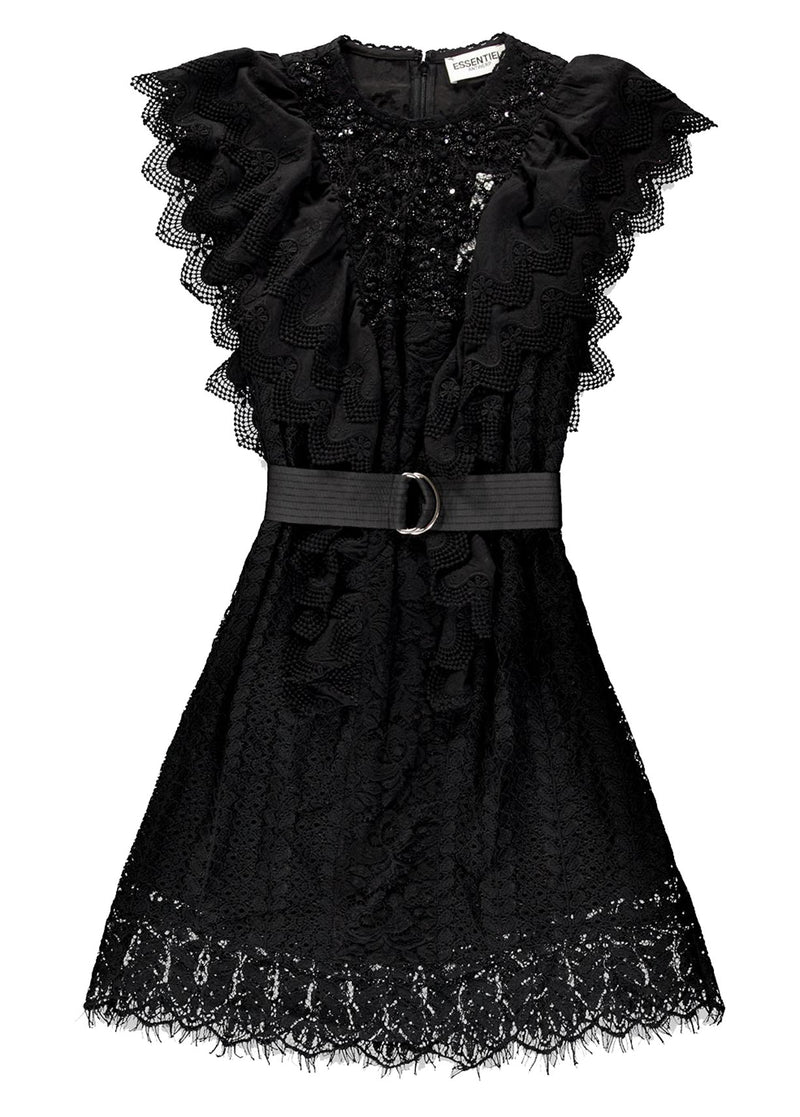 Essentiel Antwerp Vamos black lace mini dress